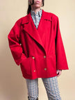 Caban sartoriale in lana rossa
