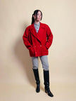 Caban sartoriale in lana rossa
