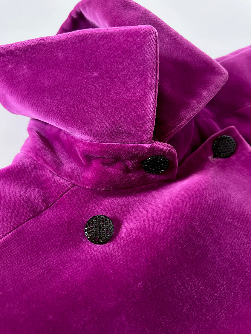 Cappottino vintage Enrico Coveri in velluto viola ciclamino
