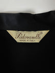 Camicia vintage Padovanelle in raso di seta nero con bottoni gioiello dorati