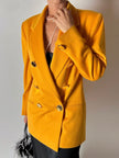 Blazer vintage Genny in cashmere giallo becco d’oca con bottoni gioiello dorati