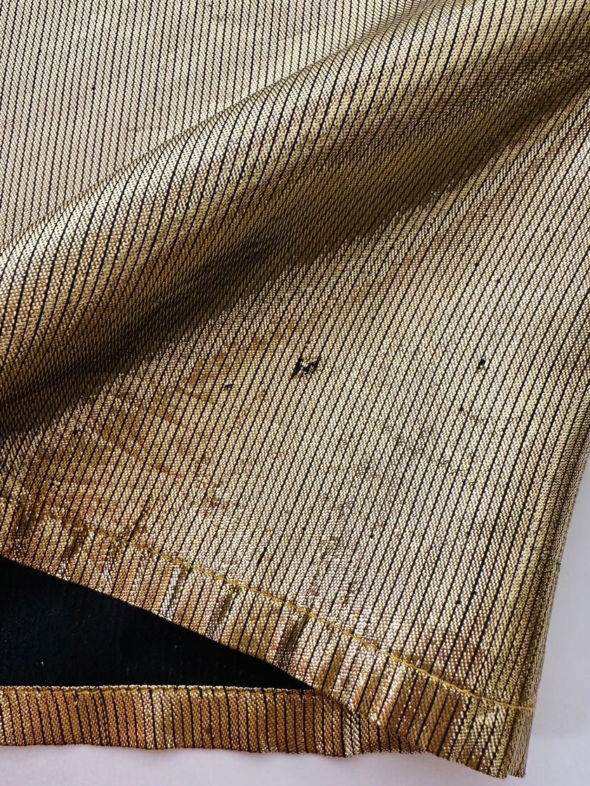 Pantalone vintage Yves Saint Laurent Rive Gauche a palazzo in seta lamé oro