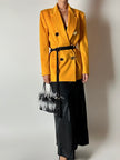 Blazer vintage Genny in cashmere giallo becco d’oca con bottoni gioiello dorati