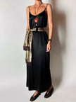 Slip dress Oscalito nero in raso di seta