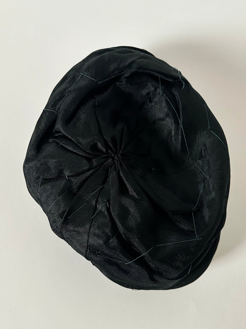 Turbante vintage fatto a mano in velluto verde acqua con drappeggi