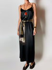 Slip dress Oscalito nero in raso di seta