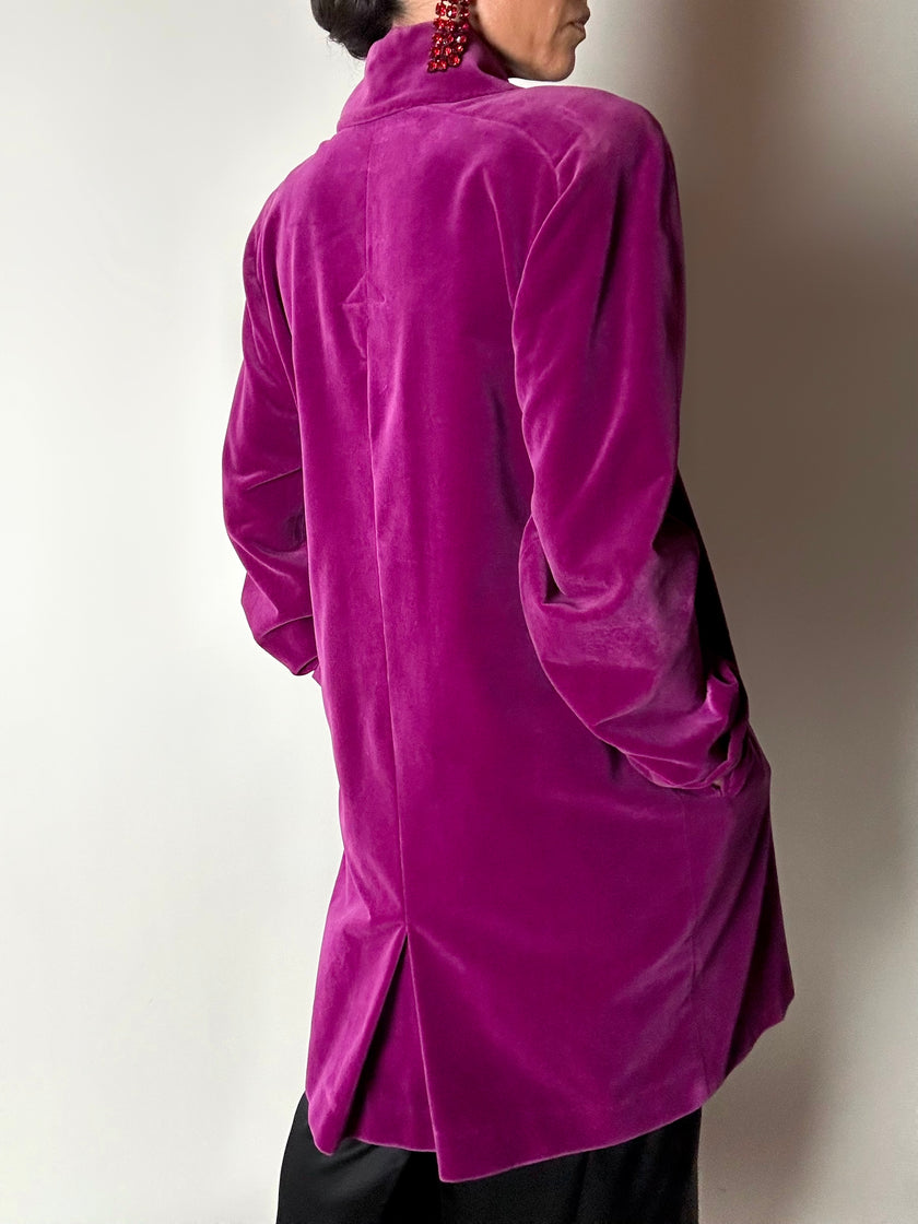 Cappottino vintage Enrico Coveri in velluto viola ciclamino