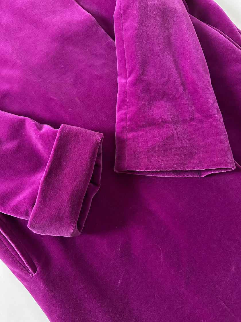 Cappottino vintage Enrico Coveri in velluto viola ciclamino