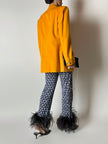 Blazer vintage Genny in cashmere giallo becco d’oca con bottoni gioiello dorati