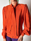 Camicia vintage Scherrer Boutique con nastro al collo in seta jacquard zucca