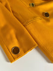 Blazer vintage Genny in cashmere giallo becco d’oca con bottoni gioiello dorati