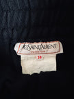 Pantaloni vintage Yves Saint Laurent Variation in lana nera a gamba ampia con tasche applicate