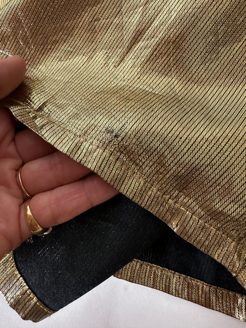 Pantalone vintage Yves Saint Laurent Rive Gauche a palazzo in seta lamé oro