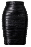 Black leather “Gianni Versace” midi skirt
