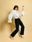 Camicia in seta jaquard con collo alla coreana