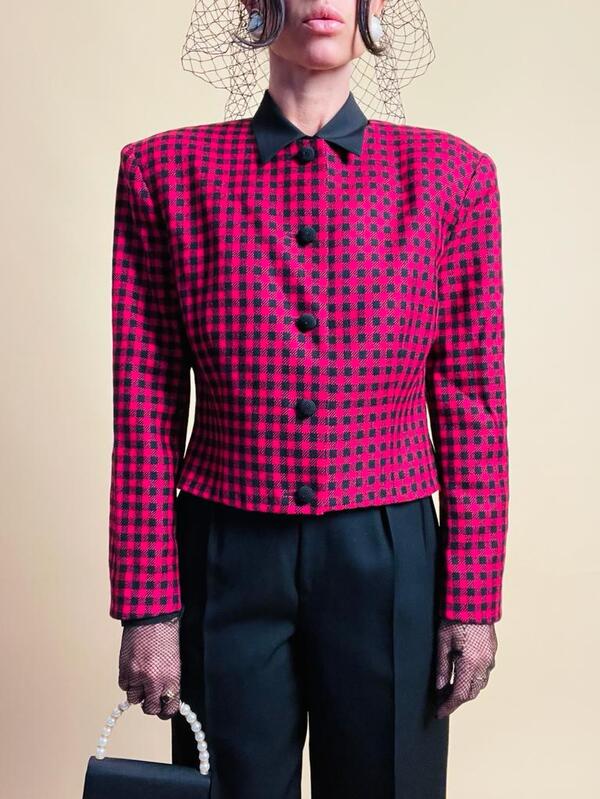 Mini blazer in lana vichy Genny