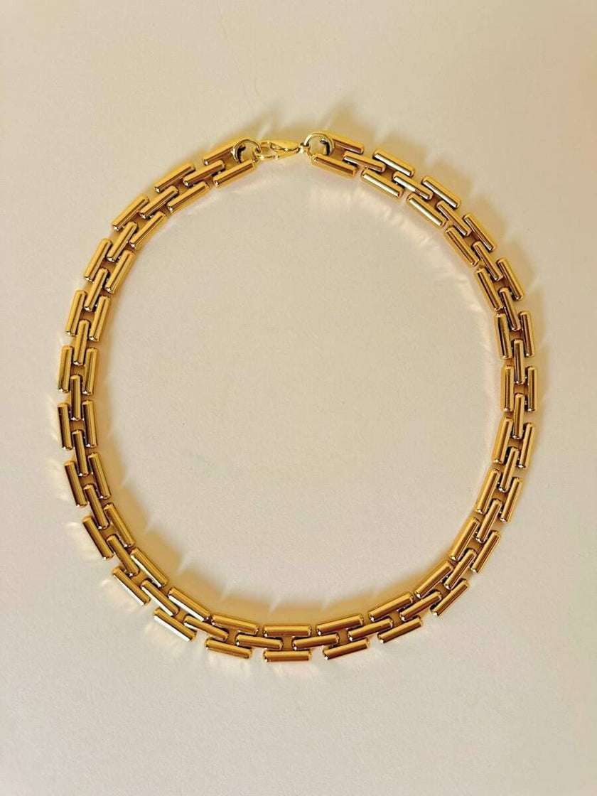 Collier a catena dorato con moduli design