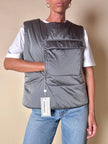 Gilet tecnico imbottito in nylon argento “Fendissime”