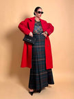 Cappotto in drap di lana rosso vivo