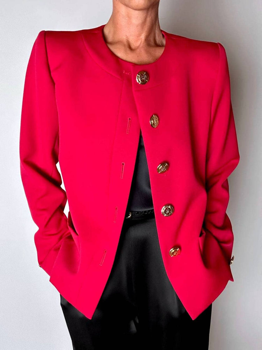 Blazer vintage Yves Saint Laurent Variation in rasato di lana rossa