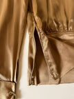 Blusa vintage Baila in seta bronzo con dettaglio gioiello nei polsi
