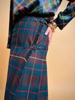 Maxi kilt sartoriale in lana fantasia tartan