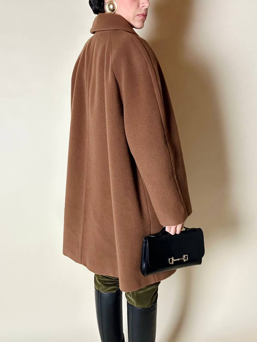 Cappottino in pregiata lana color cammello scuro Belinda Brown