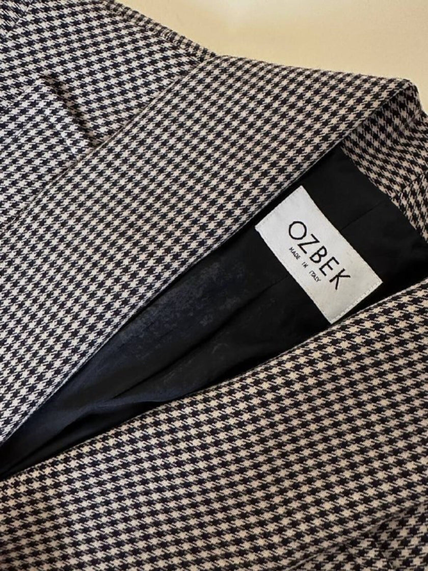 Blazer sciancrato in lana pied de poule “Rifat Ozbek”
