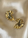 Clip dorate a forma di conchiglia con perle cabochon