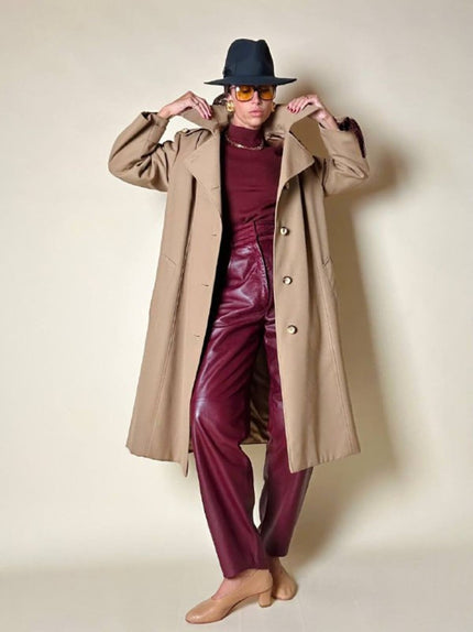 Trench oversize in gabardine color cammello