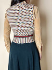 Vintage Missoni-Weste aus strukturierter Wolle in Cremeweiß mit buntem Muster