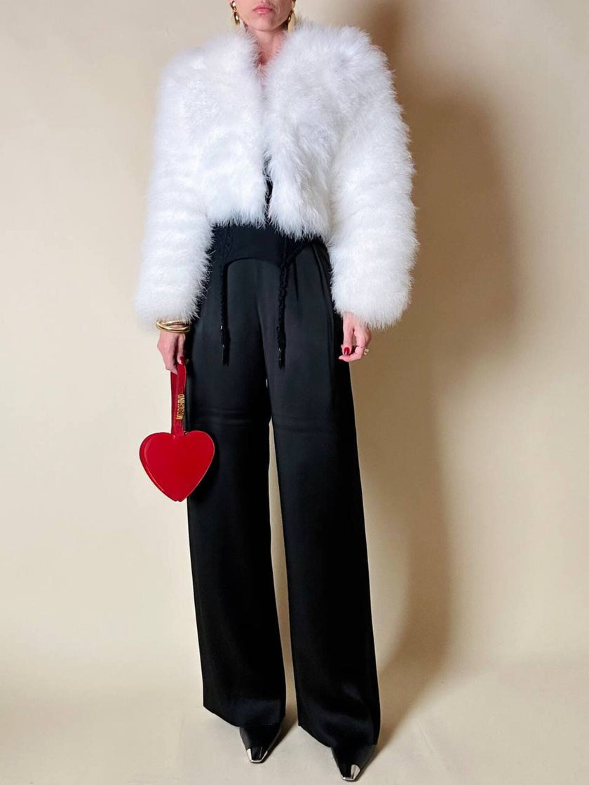 Bolero in marabù bianco