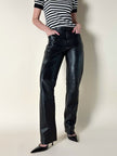 Pantalone vintage Gucci modello a sigaretta in pelle nera