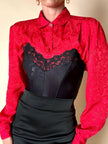 Bustier nero in tessuto operato con dettaglio in pizzo “La Perla”