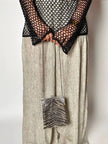 Borsa vintage Whiting & Davis in maglia metallica argento stampa zebra Made in U.S.A.