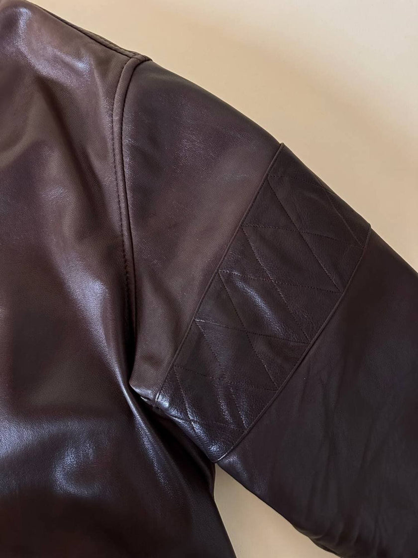 Giacca/bomber aviator in pelle testa di moro “Belfe & Belfe”