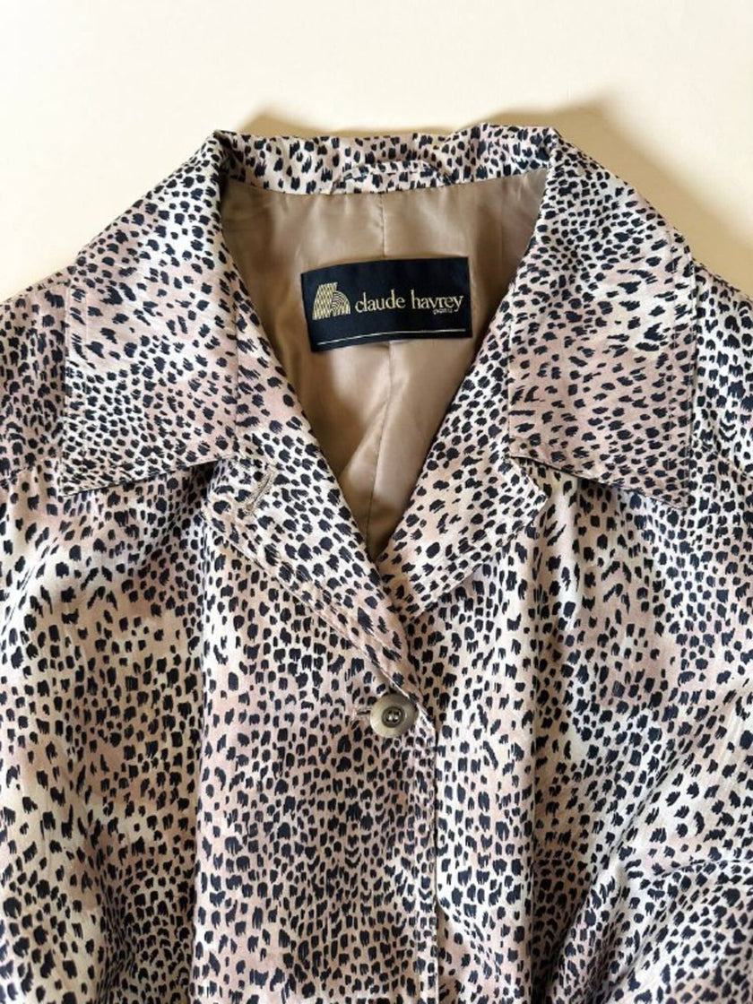 Trench oversize fantasia micro leopardo 