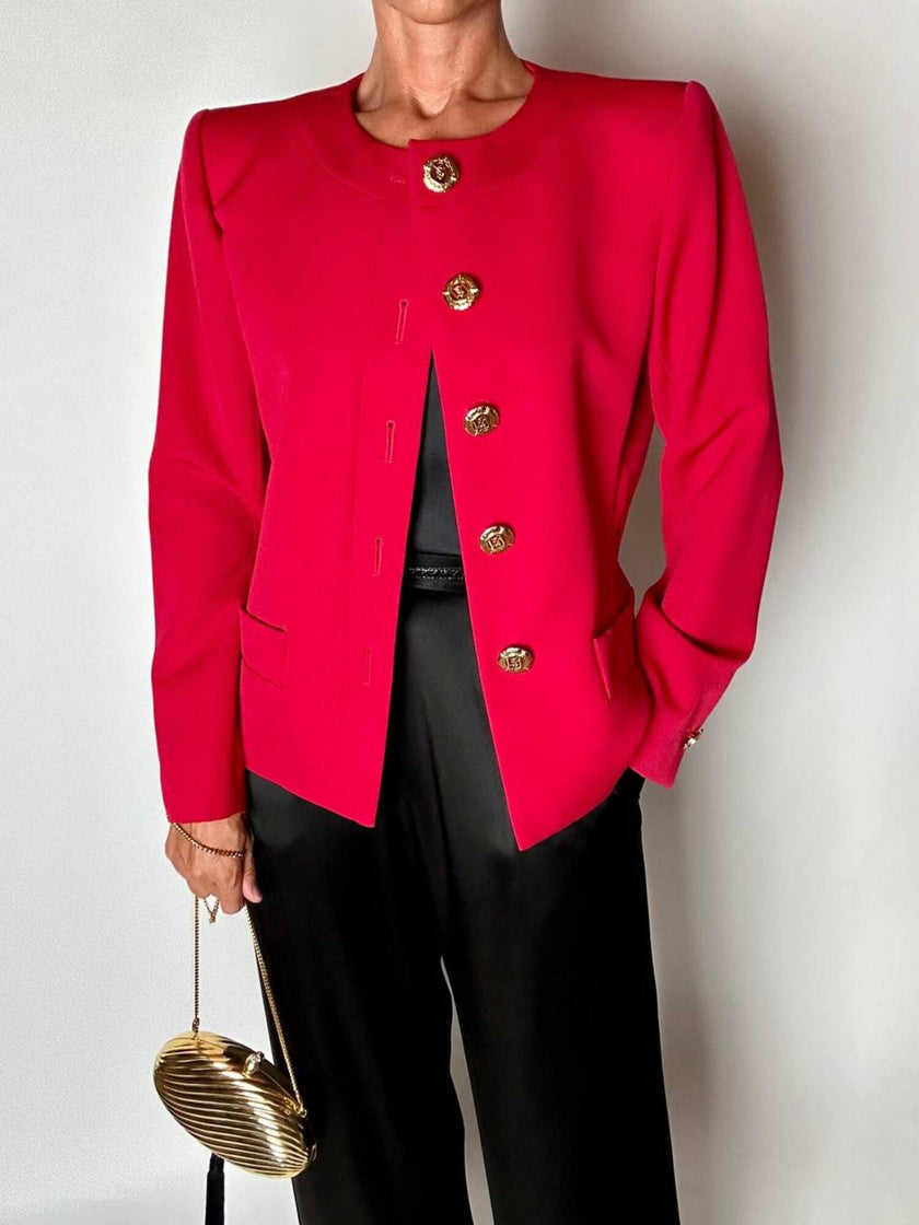 Blazer vintage Yves Saint Laurent Variation in rasato di lana rossa