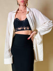 Top in pizzo e raso nero “La Perla”