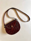 Bandoulière in pelle stampa coccodrillo color cognac “Andrea Mabiani”
