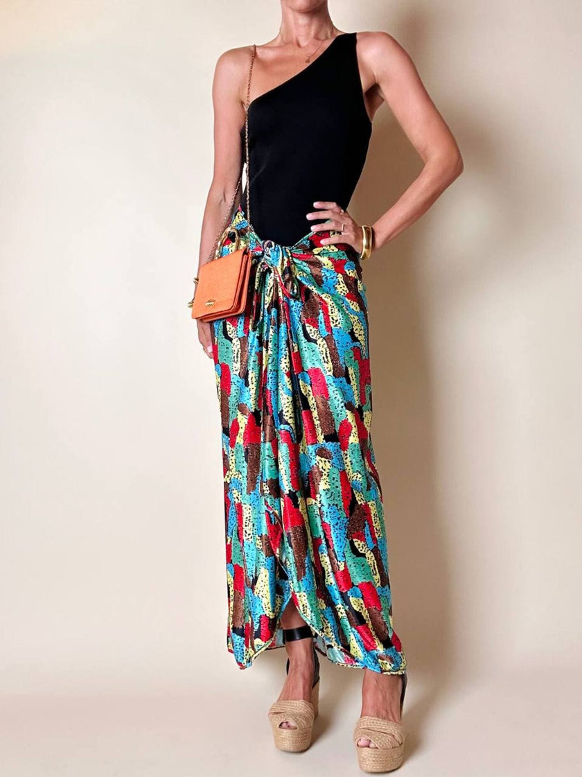 Gonna pareo fantasia astratta multicolor “Fendi”