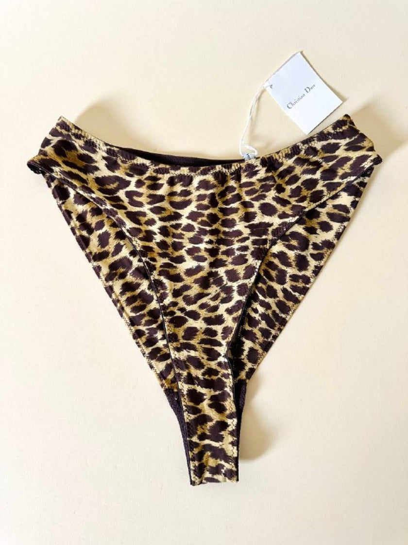 Perizoma leopardato a vita alta “Christian Dior”