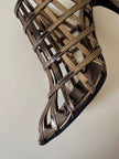 Sandali a gabbia in laminato bronzo “Yves Saint Laurent”
