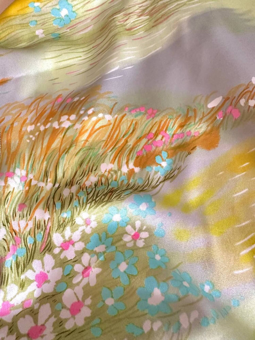 Camicia con fantasia bucolica in tonalità pastello 