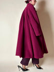 Cappotto doppiopetto oversize in lana rosso Borgogna Riflessi