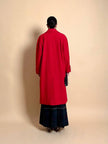 Cappotto in drap di lana rosso vivo