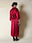 Kimono rosso bordeaux in tessuto Jacquard