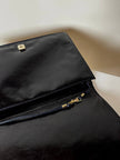 Borsa vintage Fendi in pelle verniciata nera con cuciture concentriche