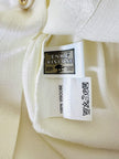 Camicia in raso avorio con bottoni gioiello “Divina”