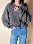 Maglione vintage Ballantyne modello oversize in lana grigio mélange
